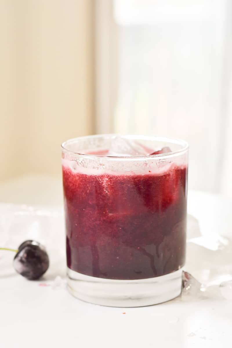simple, quick summer drink cherry blossom made with fresh cherries.