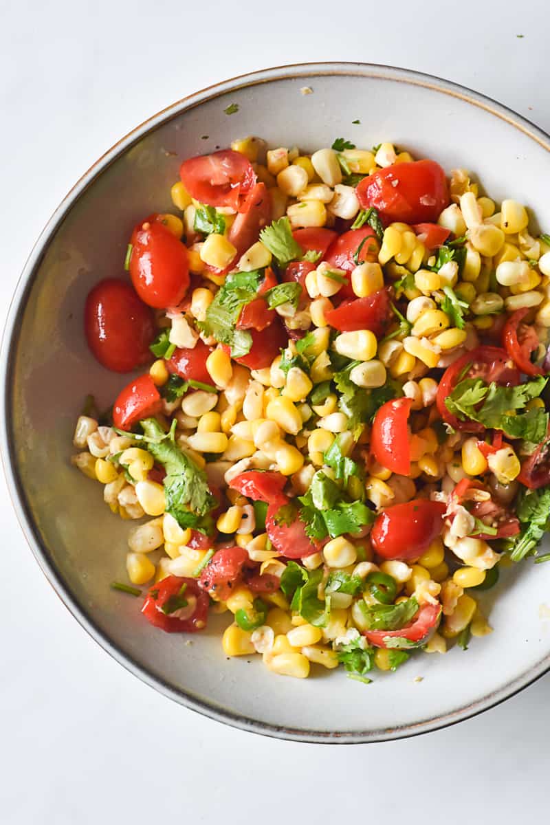 minimal, made with 7 ingredients summer corn salad