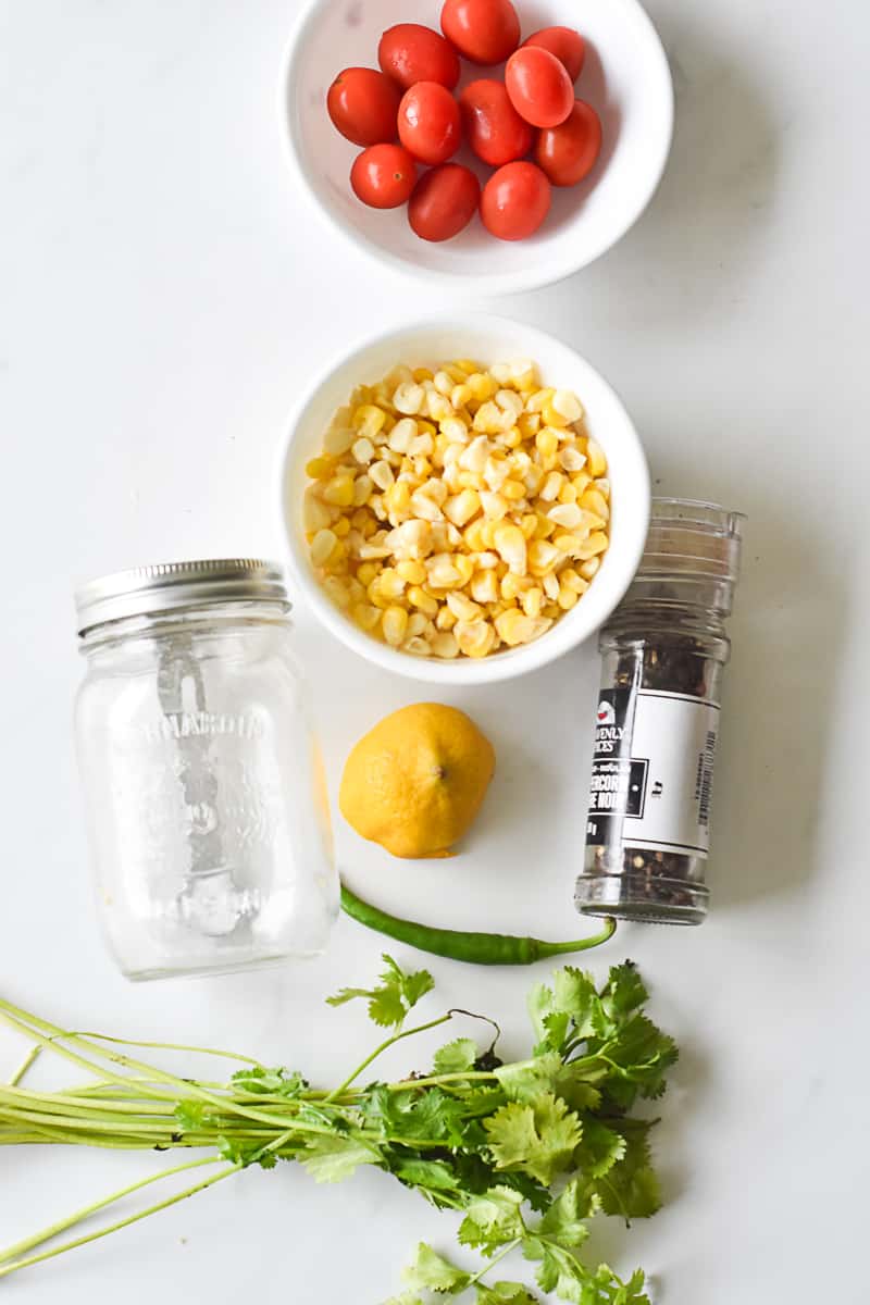 Ingredients required to make summer corn salad
