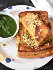 Veg masala toast sandwich recipe with step by step + video