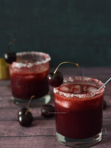 refreshing, sweet,spicy cherry mocktail . Made with just 5 ingredients only- priyascurrynation.com