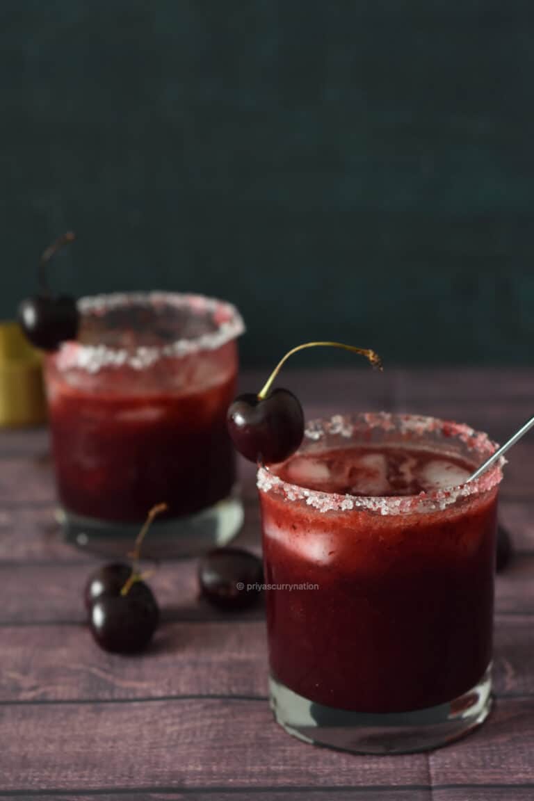 refreshing, sweet,spicy cherry mocktail . Made with just 5 ingredients only- priyascurrynation.com