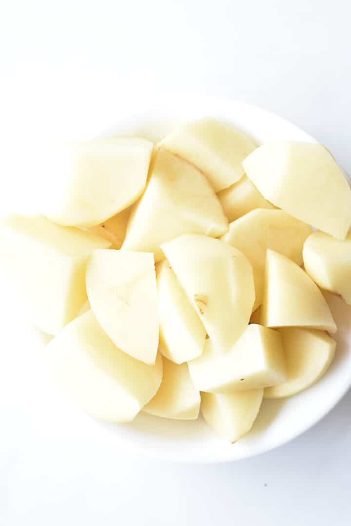 medium pieces of white potatoes.