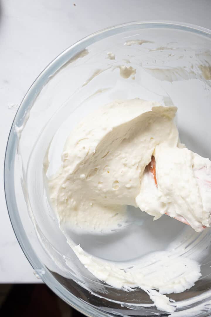 eggless saffron tiramisu whipped cream