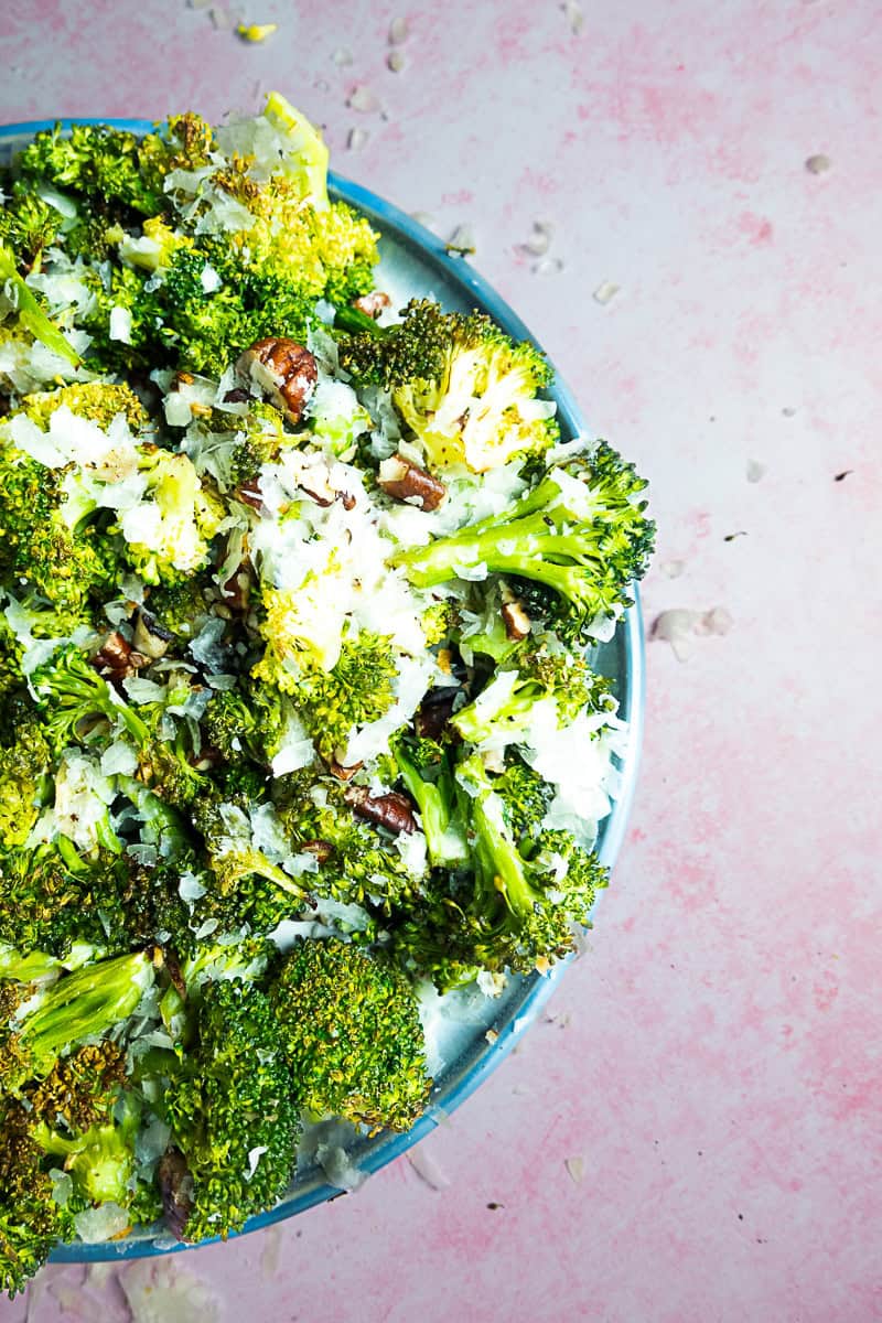 Best Broccoli Oh wow, the best roasted broccoli with parmesan and pecans